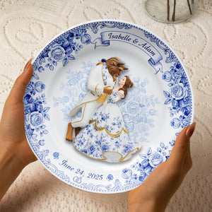 Fairytale Love Story Round Plate - Personalized Gift For Couples 07PALU131025