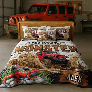 Mud Bogging Quilt Bedding Set Personalized Gifts For Off Road Lovers 03PADT140825
