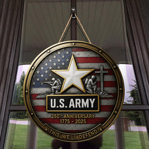 Military Wood Sign – Personalized 250th Anniversary Gift for Soldiers 04naqn070725