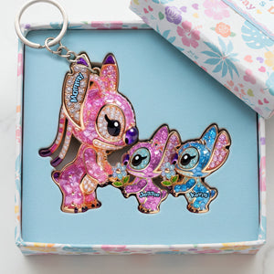 Alien Mom and Kids Keychain - Personalized Gifts For Mother's Day 01ohta160326