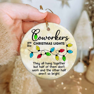 Personalized Gifts For Coworkers Ceramic Ornament Christmas Light 06ACDT201124 - Ornament - GoDuckee