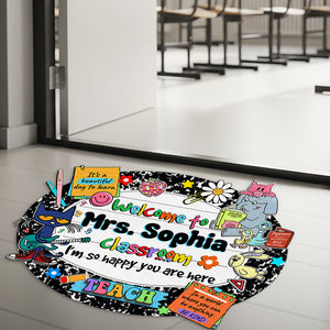Welcome To Clasroom Doormat - Personalized Gifts For Teachers 01HULU210725