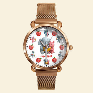 Teacher Love Inspire Mesh Strap Quartz Watch - Personalized Gifts For Teacher 03naqn160725