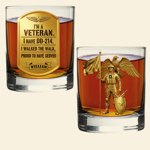 I'm A Veteran Whiskey Glass Personalized Gifts For Veteran 04OHDT140825