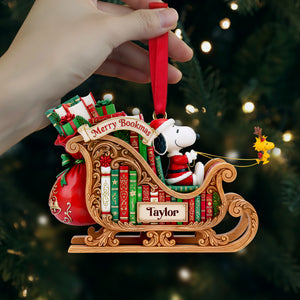 Reading Joy Sleigh Ornament - Personalized Gift For Book Lovers 03KILU291025