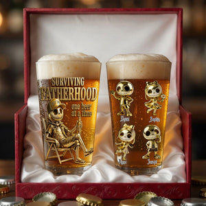 Spooky Dad and Kids Beer Glass - Personalized Gifts For Dad 01pglu280426