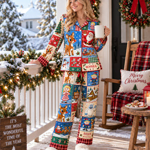 Cozy Christmas Button Up Pajama Set - Personalized Christmas Gifts 04naqn070926