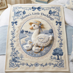 Mama's Little Ducklings Blanket - Personalized Gifts For Mom 03PGTN170326