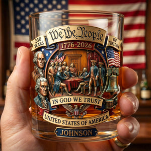 250th Anniversary 11oz Round Glass - Personalized Patriotic Gifts 02tyqn270226