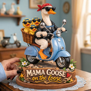 Mama Goose On The Loose Shaped Plaque - Personalized Gift For Mom 04TYTA160326
