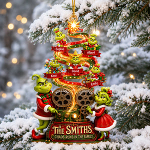 Mischievous Santa Family Ornament - Personalized Christmas Gifts 06HAQN210826