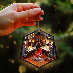Barber Shop Miniature Ornament - Personalized Gifts For Barbers 04pgta120825 - Ornament - GoDuckee
