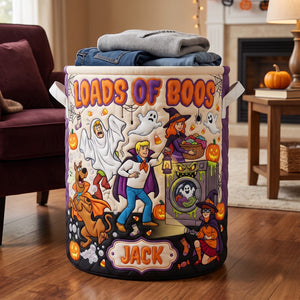 Loads Of Boos Quilted Laundry Basket - Personalized Gifts For Halloween 05haqn100826