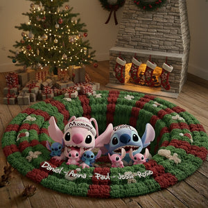 Cute Monsters Family Personalized Christmas Gifts For Family Quilted Round Mat 05tglu260925