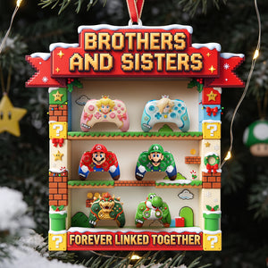 Brothers And Sisters Arcade Game Christmas Ornament - Personalized Gift For Siblings 01PATA300926