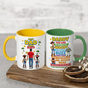 Best Dad Ever Cartoon Coffee Accent Mug - Personalized Gifts For Father's Day Coffee Mug 01HUDT250526