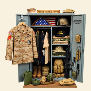 Proud To Serve Christmas Plaque – Custom Keepsake For Veterans 01qhtn090625