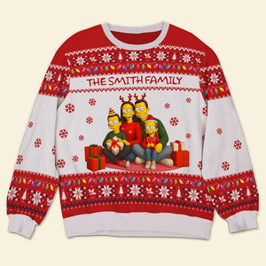 Custom Photo Christmas Gifts For Family Ugly Sweater 04natn250825
