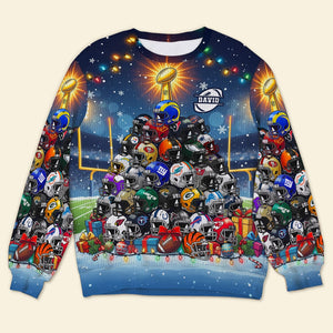 Personalized Gifts For American Football Lovers Christmas Ugly Sweater 02hutn050925
