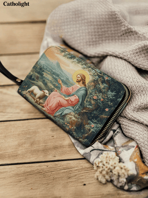 Catholight The Shepherd's Grace - Leather Wallet Purse