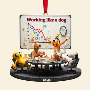 Working Like A Dog Christmas Ornament Personalized Funny Gifts For Coworkers 03patn171125