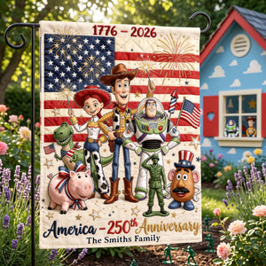 Lovely Characters Celebrated America 250th Anniversary Garden Flag - Gifts For Patriots 04nalu020626
