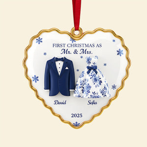 Personalized Gifts For Newlyweds Christmas Ornament 02pgta260925 - Ornament - GoDuckee