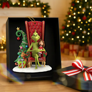 Funny Green Monster Christmas Ornament - Custom Photo Gifts For Kids 03ohqn230925