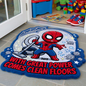 With Power Comes Clean Floors Doormat - Personalized Gifts 02tydt040826