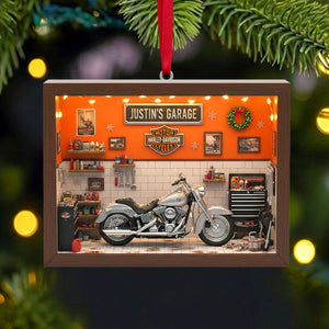 Personalized Gifts For Bikers Garage Christmas Ornament 01natn111025