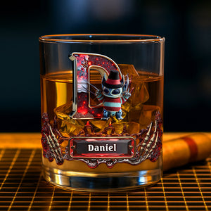 Cute Monster Letter Round Glass - Personalized Halloween Gifts For Horror Lovers 03tgqn250825