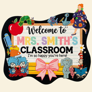 Classroom Welcome Mat Personalized Gifts For Teacher Shaped Doormat 04natn090825