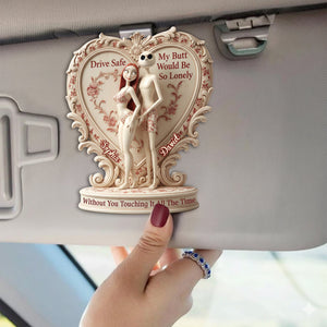 Cheeky Skeleton Couple Car Visor Clip - Personalized Gifts For Couple 01ohlu171225