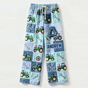 Alphabet Initial Letters Pajama Pants Personalized Gifts For Tractor Lovers 04patn160126
