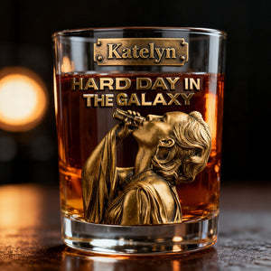 Hard Day 11oz Round Glass - Personalized Funny Gifts For Drinking Lovers 02hutn130226