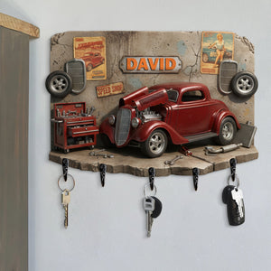 Vintage Car Garage Key Hanger - Personalized Gifts For Car Lovers 01KIQN130126