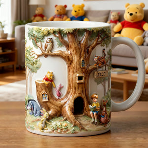 Cute Tree House Alphabet Initial Letter Coffee Mug - Personalized Gifts 03QHLU150126