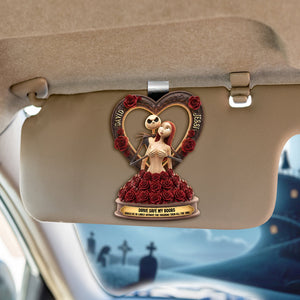 Naughty Skeleton Couple Car Visor Clip - Personalized Gifts For Couple 02ohlu171225