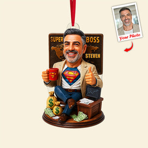 Funny Boss Ornament - Custom Photo Gifts For Boss 03nata220825