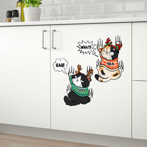 Scratching Cat, Gift For Cat Lover, Personalized Decal, Cat Scratching Plastic Decal, Christmas Gift EEA - Home Decor - GoDuckee