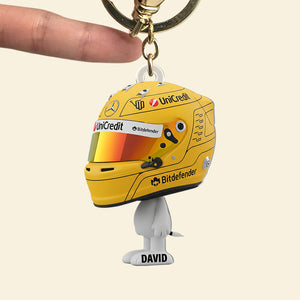 Auto Racing Helmet Personalized Holiday Gifts For Racing Fans Keychain 03natn280725