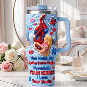 Chaos In Love 40oz Tumbler With Handle - Personalized Gifts For Couples 02huqn020726