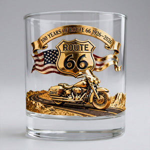 100 Years Of Route Personalized Gifts For Bikers 11oz Round Glass 03natn040226