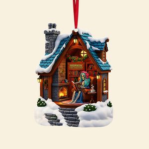 Book Lover Skull Ornament - Personalized Gifts For Book Lovers 03tota110825 - Ornament - GoDuckee