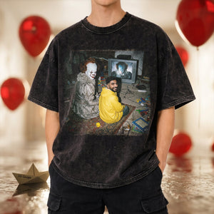 Fun And Scary Washed T-Shirt Custom Photo Gifts For Horror Lovers 03PALU070426