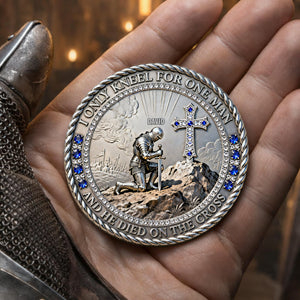 Knight Templar Kneeling Before A Cross Printed Metal Coin - Personalized Gifts For Christians 01kilu270226