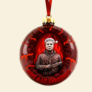 Horror Fire Christmas Ornament, Personalized Gifts For Horror Fans 03qhqn091025