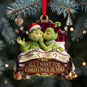 Mischievous Kiss Acrylic Ornament - Personalized Christmas Gifts For Couples 02pglu050826