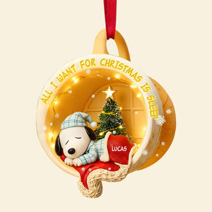 Lazy Sleeping In Cozy Nook Acrylic Ornament, Personalized Gifts For Christmas 06qhtn301025