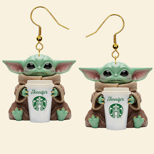 Baby Alien Acrylic Earrings – Personalized Gifts For Coffee Lovers 02naqn120725